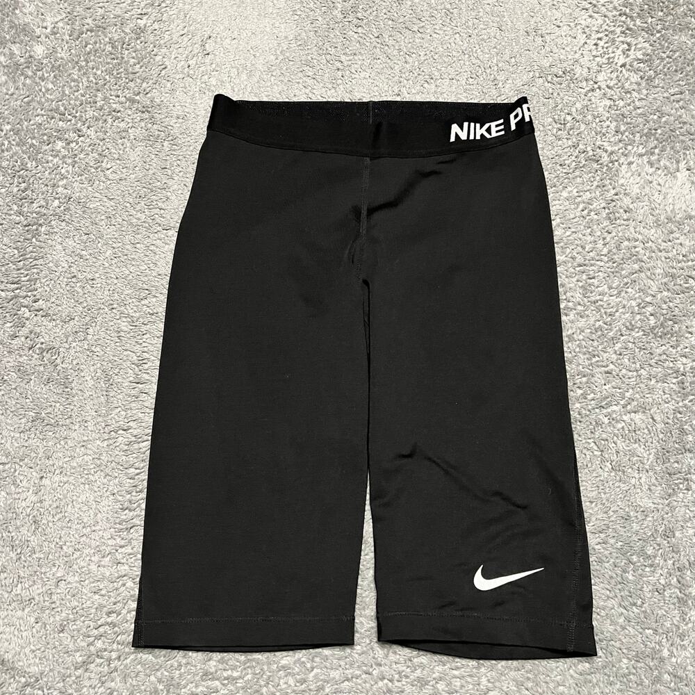 Nike Pro Shorts Womens Medium Compression Longer Length Black